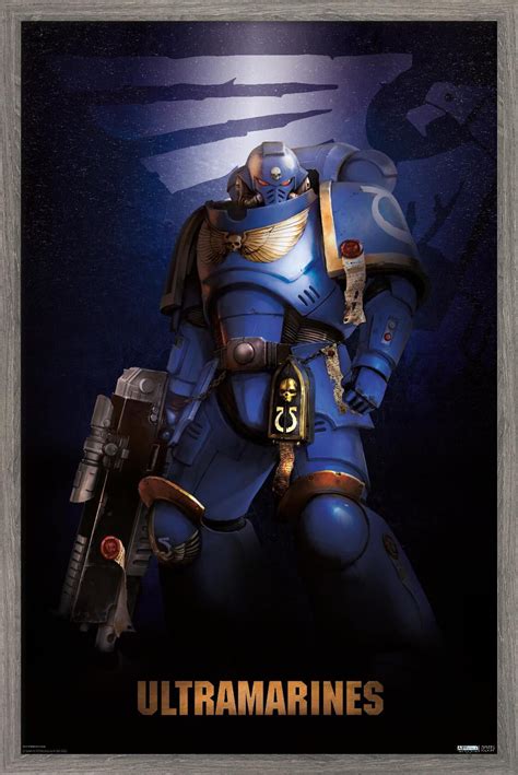 Warhammer 40K - Ultramarine Wall Poster, 22.375" x 34", Framed ...