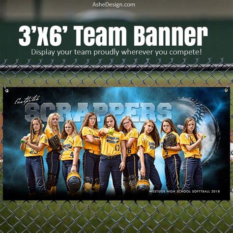 Amped Sports Banner 3'x6' - Electric Explosion Softball Template For ...