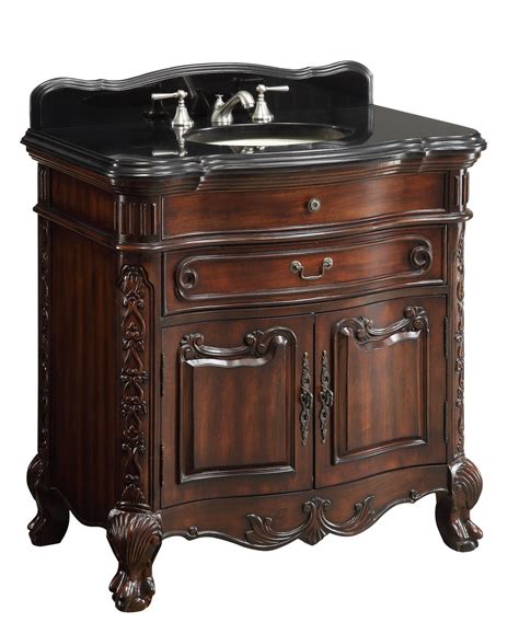 "Madison Mathilde 36"" Solid Wood Sink Vanity with Black Granite ...