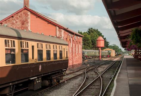 Restored Victorian-Era Passenger Rail Train at a Train Station Stock ...