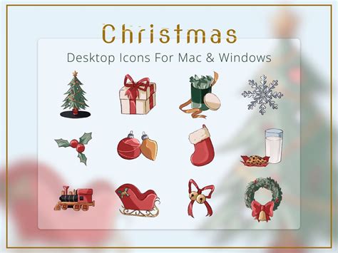 Christmas Themed Desktop Icons App Icons Desktop Folder Icons MacBook Icons Windows Icons ...