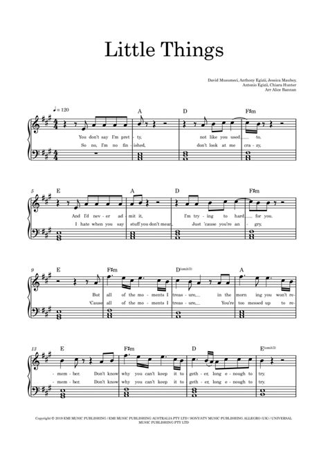 Little Things (arr. Alice Bannan) by Jessica Mauboy Sheet Music for ...