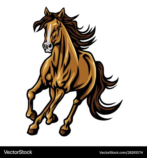 Mustang horse running mascot logo design Vector Image