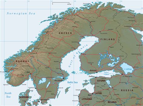 Map Scandinavia - Travel Guide, Denmark, Sweden, Iceland