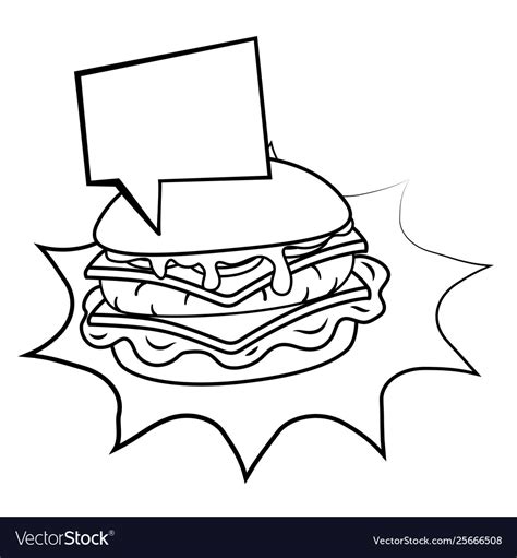 Hamburger icon cartoon black and white Royalty Free Vector