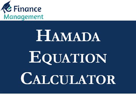 Hamada Equation Calculator | Formula, Example, Interpretation | eFM