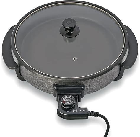 Heska - Round Cooking Electric Pan - Frying Pan - Multifunctional Skillet - Multi Cooker Non ...