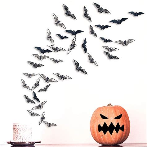 Halloween 3D Bat Wall Stickers Decor Party DIY Decals - 12 Pieces - Orbisify.com