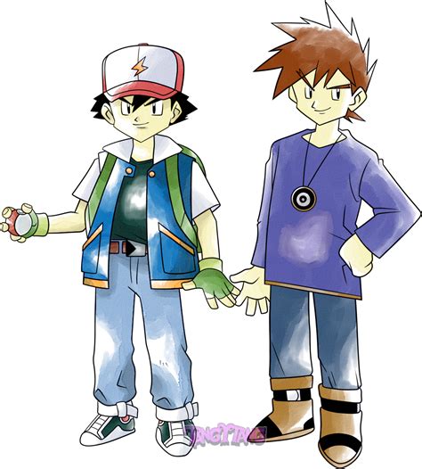 Ash and Gary - Game Style by TangyTang94 on DeviantArt