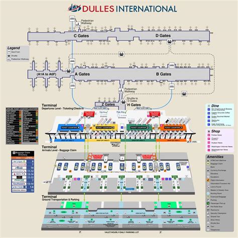 Dulles Airport(IAD) Terminal Maps, Shops, Restaurants, Food Court 2024