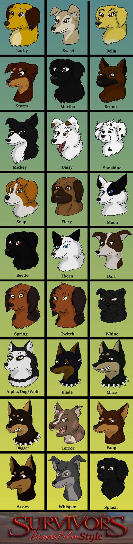 Survivors Dogs: Series 1 Characters by PandaFilmsG on DeviantArt