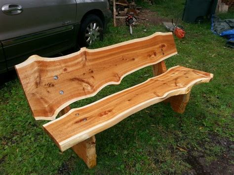 Live edge park bench by John Mabry | Diy bench outdoor, Wood bench outdoor, Rustic log furniture