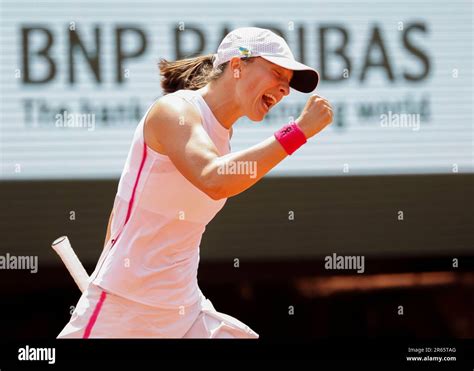 Paris,France, 7th.June, 2023. Polish tennis player Iga Swiatek ...