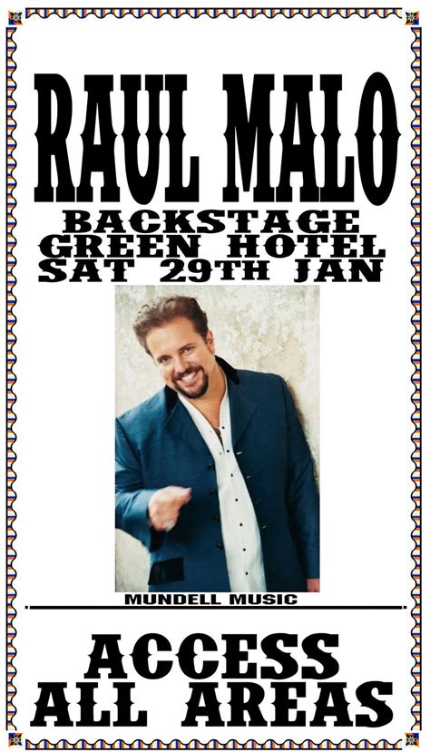 BLOG - BETWEEN A ROCK & A HARD PLACE: Raul Malo Tour Laminate