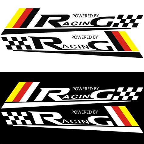 70x12.6cm 3D Powered By Racing Car Sticker Styling Sticker Car Side Rear Trunk Stickers Body ...