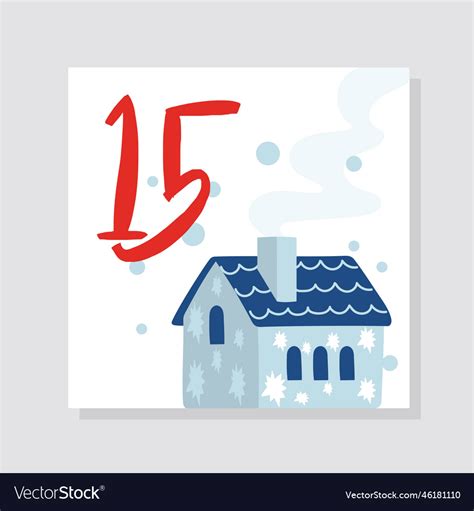 Advent calendar with number 15 Royalty Free Vector Image