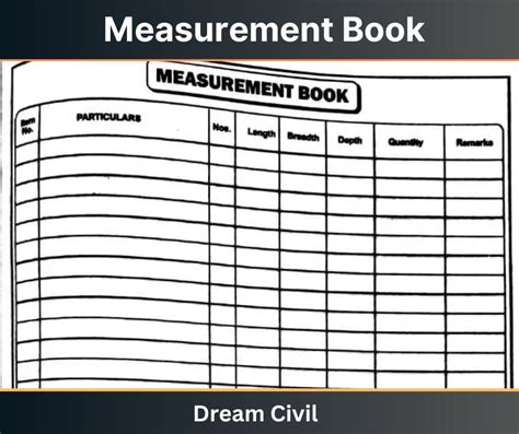 Measurement Book : Way to Write, Use, Format, Procedure & Measurement of Various Work - Dream Civil