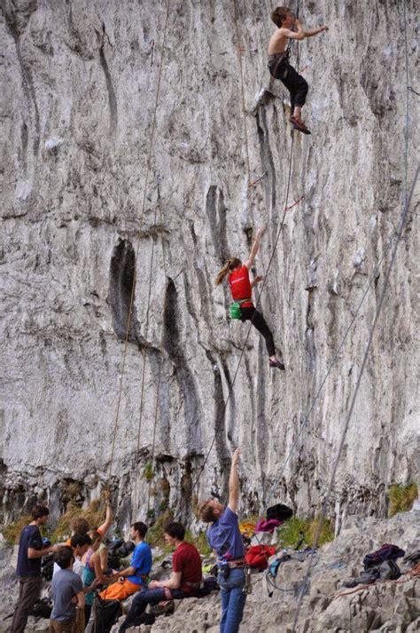 Issy and Finley Climbing: Climbing Outdoors at Malham Cove May 2015 (Issy)