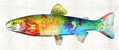 Rainbow Trout Art by Sharon Cummings Painting by Sharon Cummings - Pixels