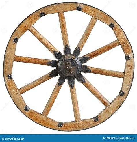 Classic Old Antique Wooden Wagon Wheel Rim Spoke with Black Metal ...