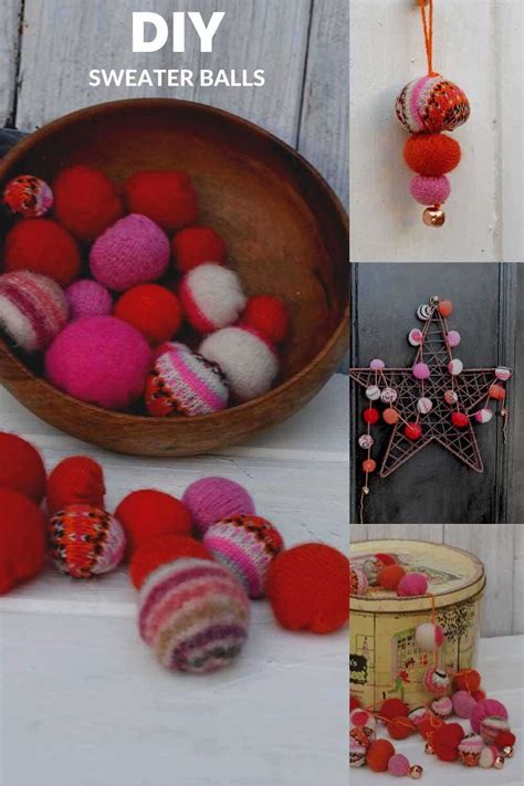 How To Make A Christmas Garland with Repurposed Sweater Balls - Pillar ...