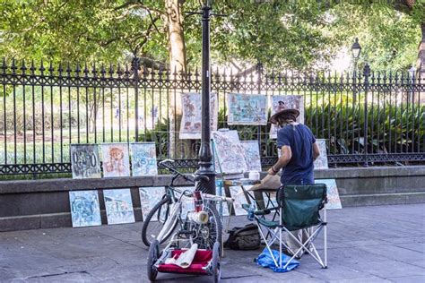 Street vendor art editorial photo. Image of balcony, district - 58954496