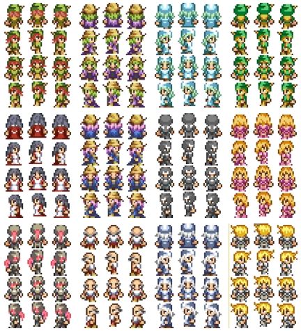 Antifarea's RPG sprite set 1, enlarged w/ transparent background | OpenGameArt.org