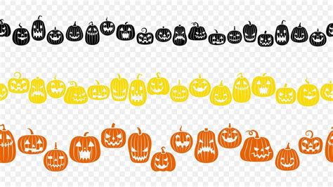 Happy Halloween pumpkins isolated border vector illustration 31115160 Vector Art at Vecteezy