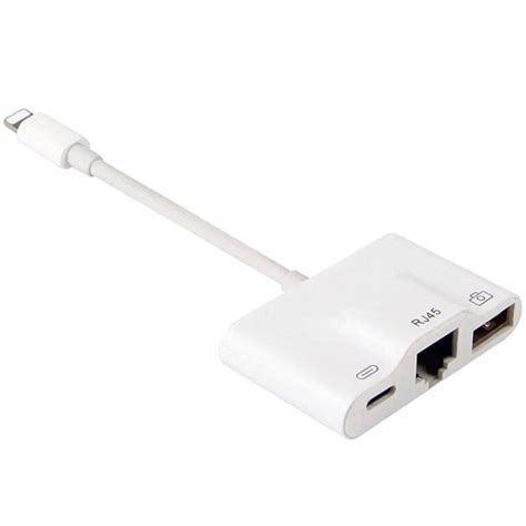 3-in-1 Lightning to RJ 45 Ethernet Network Adapter with USB & Lightning Port