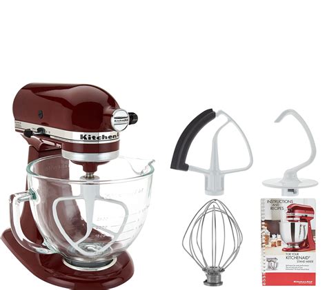 KitchenAid 5qt. 300W Tilt Head Stand Mixer w/Glass Bowl & Flex Edge - Page 1 — QVC.com