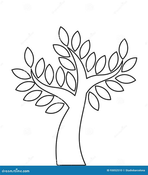 Tree. Outline Hand Drawn Vector Trunk Royalty-Free Stock Photo ...