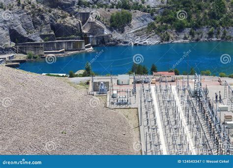 Lake Serre-Poncon, Power Station, Hautes-Alpes, France Stock Image ...