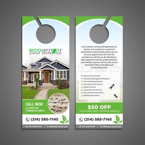 Custom door hanger flyer for pest control company Postcard, flyer or ...