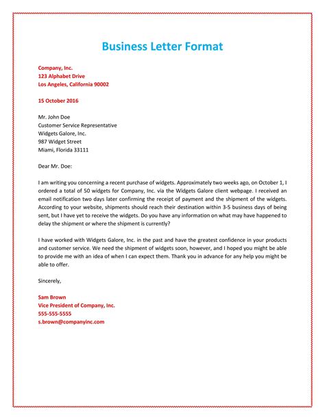 Business Letter format Example in 2021 | Business letter format, Business letter format example ...