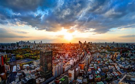 Golden sunset above Tokyo wallpaper - World wallpapers - #51078