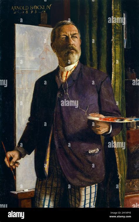 Arnold Böcklin, Self-Portrait in the Studio, painting, 1893 Stock Photo ...