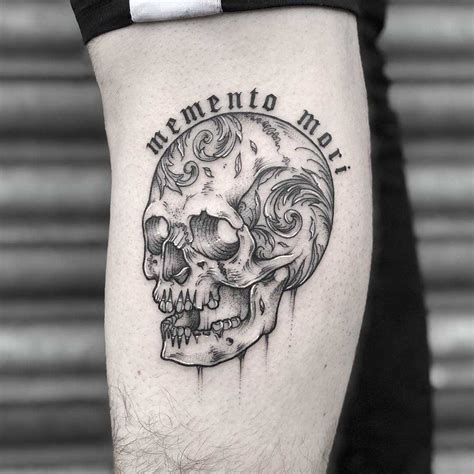 Memento mori and skull by Lozzy Bones - Tattoogrid.net