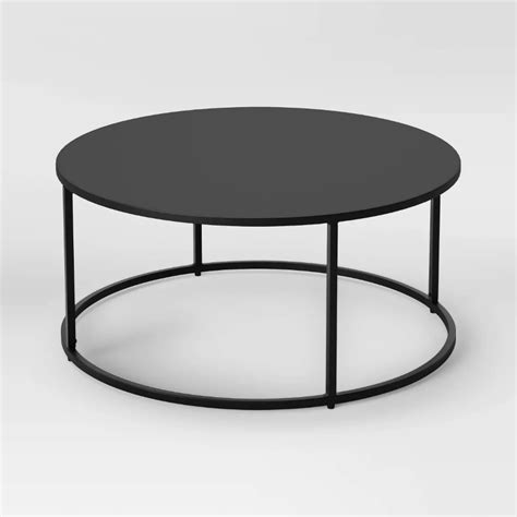 Glasgow Round Metal Coffee Table Black - Project 62™ | Round metal coffee table, Round black ...