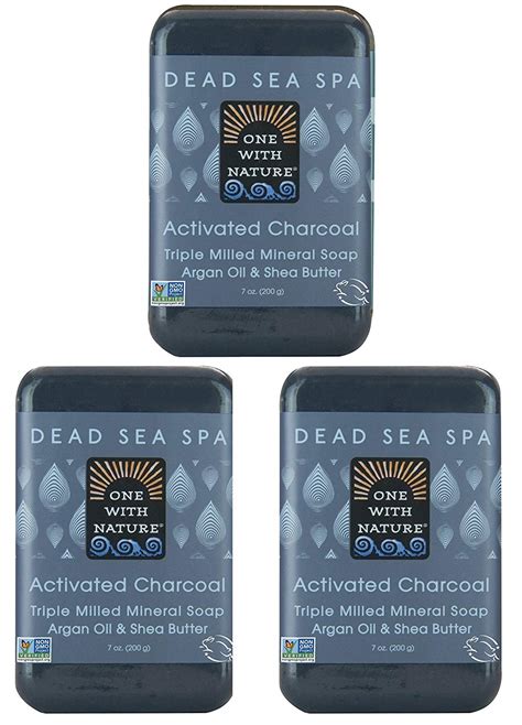 DEAD SEA Salt CHARCOAL SOAP 3 pk – Activated Charcoal, Shea Butter, Argan Oil. For Problem Skin ...