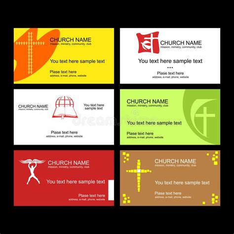 A Set of Business Cards of the Church, a Ministry or Mission, a Club or ...