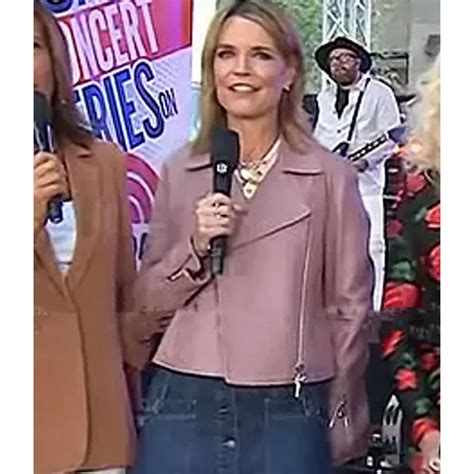 Biker Pink The Today Show Savannah Guthrie Leather Jacket - Jackets Masters