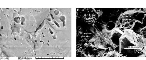 (A) Microstructure of ceramics fired at 1300˚C1300˚C (SEM, fractured... | Download Scientific ...