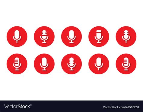 Microphone button icon in flat style Royalty Free Vector