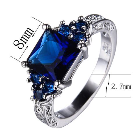 Princess Cut Blue Sapphire Ring – ESS6 Fashion