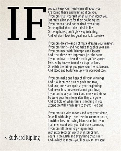 IF Poem Art Print IF Poem by Rudyard Kipling Art Print IF Poster If Poem Poster If Poem Print If ...