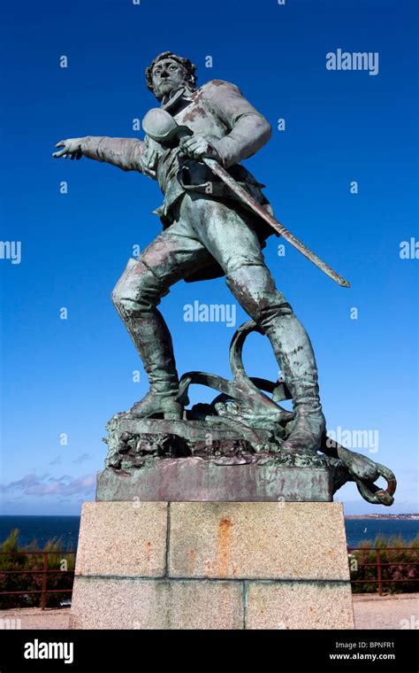 Statue of Robert Surcouf, Corsair, St Malo, France Stock Photo - Alamy