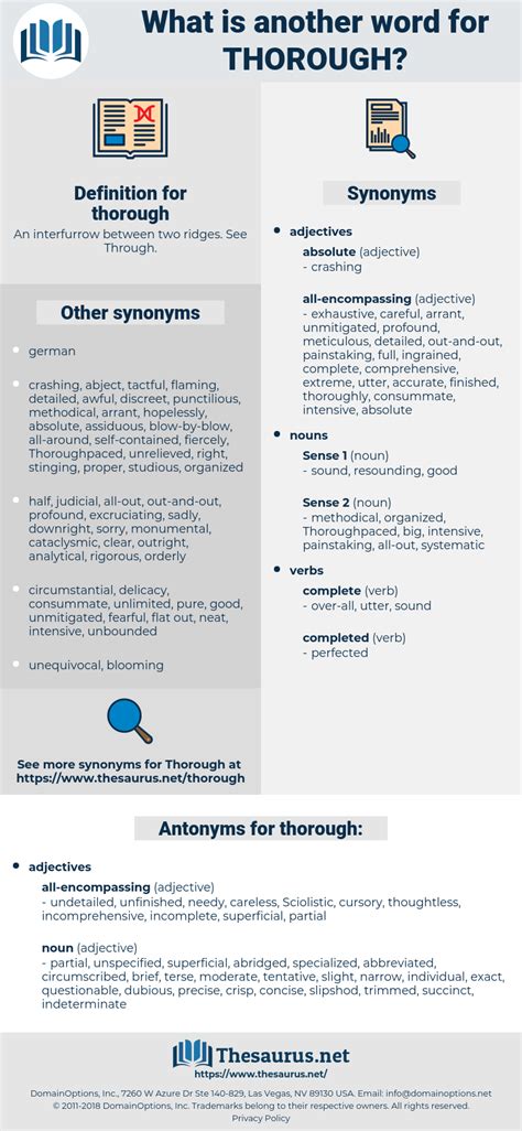 THOROUGH: 981 Synonyms and 174 Antonyms | Thesaurus.net