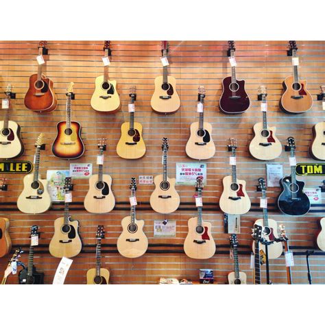 guitar wall at tom lee, mega box, kowloon bay, kowloon, hong kong ...