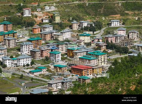 Traditional houses in Thimphu, Thimphu District, Bhutan Stock Photo - Alamy