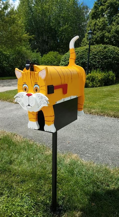 Cat mailboxes Yellow Cat mailbox | Etsy